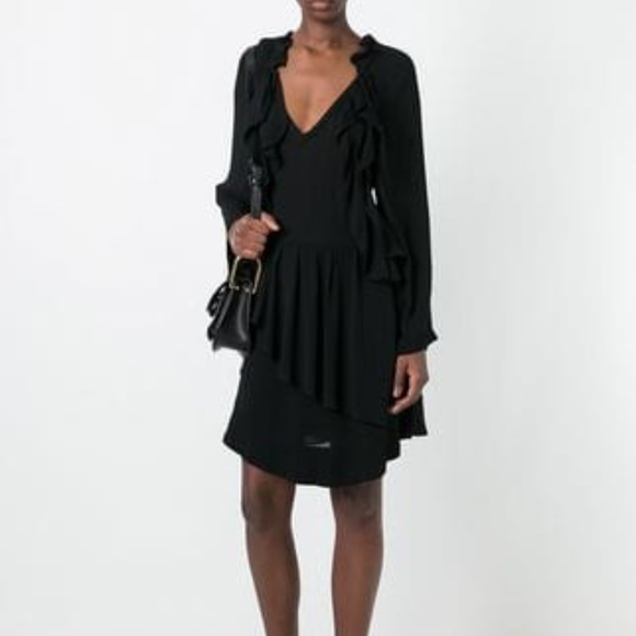 NEW IRO Salene Ruffle Mini Ruffle Dress BLACK - Picture 3 of 3